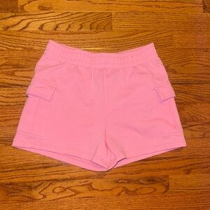 Pink cotton cargo shorts